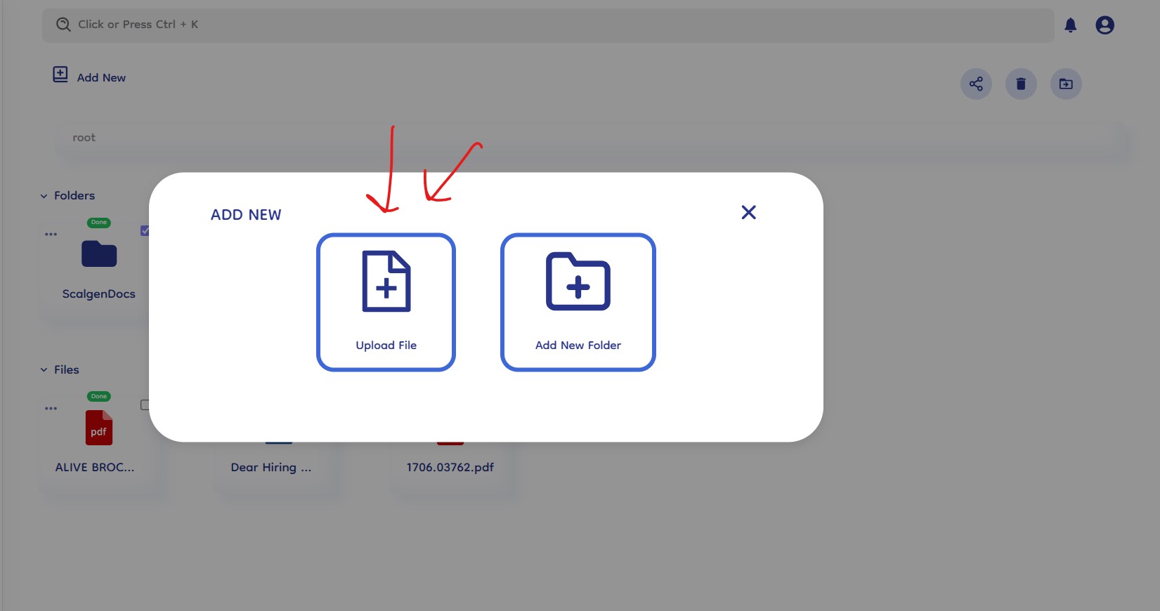 Upload file